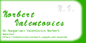 norbert valentovics business card